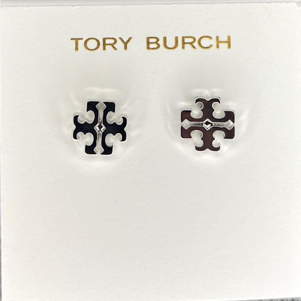 Tory Burch Kors Silver Stud Earrings - Picture 4 of 6